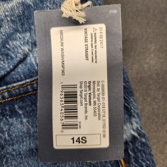 Universal Thread Jeans Womens 14 Short Blue Vintage Straight Denim Stretch NEW - Picture 4 of 16